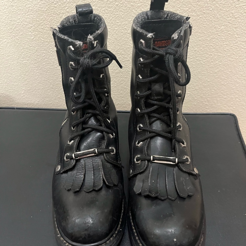 Harley Davidson Women’s Black Killtie Biker Boots Size 9.5